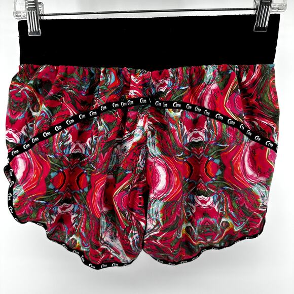 Zyia Sprinter Shorts Athletic Mini Abstract Elastic Waist Yoga Multicolor Medium - Picture 3 of 3